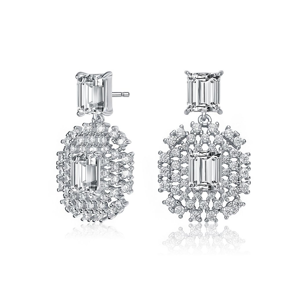 Sterling Silver Cubic Zirconia Multi Coloured Knot Earring
