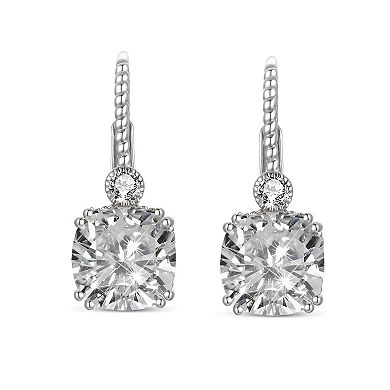 Sterling Silver Cubic Zirconia Leverback Earrings