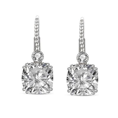 Sterling Silver Cubic Zirconia Leverback Earrings