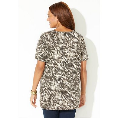 Catherines Women's Plus Size Easy Fit Teardrop Tunic