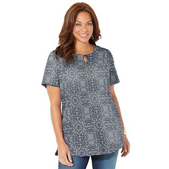 Catherines Women's Plus Size Easy Fit Teardrop Tunic