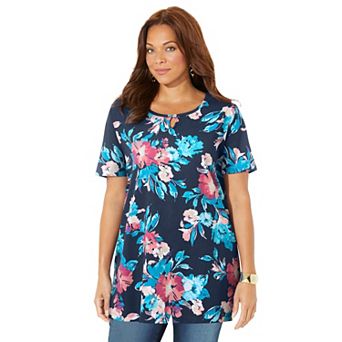 Catherines Women's Plus Size Easy Fit Teardrop Tunic