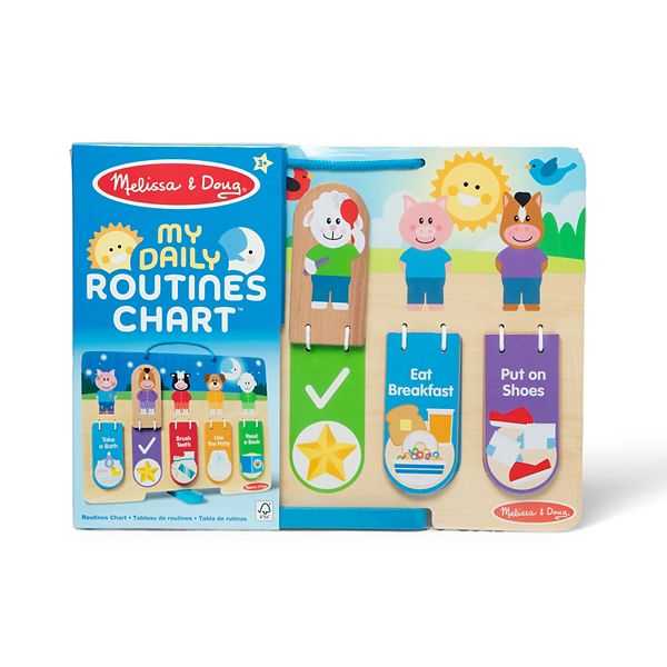 Melissa & Doug My Daily Day and Night Wooden Routines Chart Learning Toy - Multi