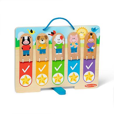 Melissa & Doug My Daily Day and Night Wooden Routines Chart Learning Toy