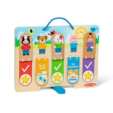Melissa & Doug My Daily Day and Night Wooden Routines Chart Learning Toy