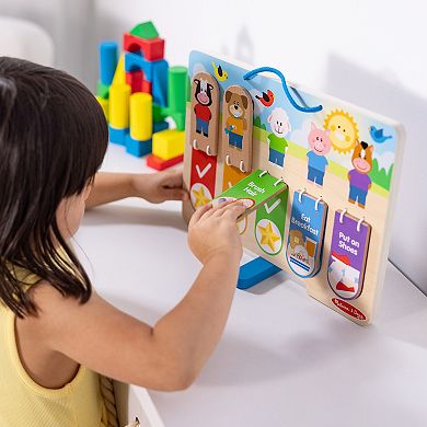 Melissa & Doug My Daily Day and Night Wooden Routines Chart Learning Toy