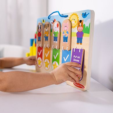 Melissa & Doug My Daily Day and Night Wooden Routines Chart Learning Toy