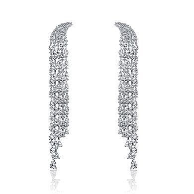 Sterling Silver Cubic Zirconia Dangle Bridal Earrings