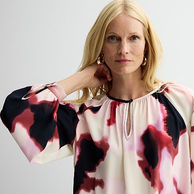 Women's Nine West Keyhole Elastic Waist Blouse
