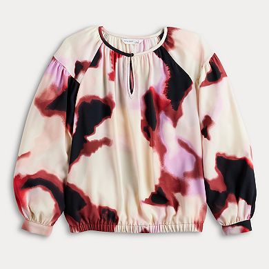 Women's Nine West Keyhole Elastic Waist Blouse