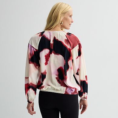 Women's Nine West Keyhole Elastic Waist Blouse