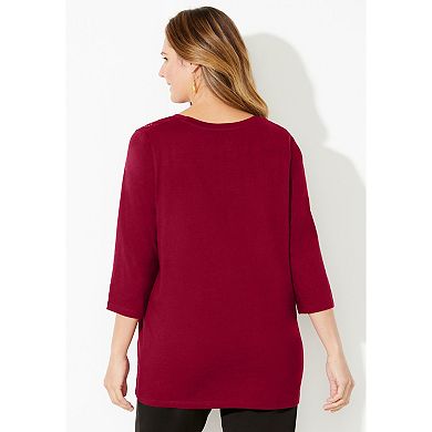 Catherines Women's Plus Size Glitter Graphic Tee