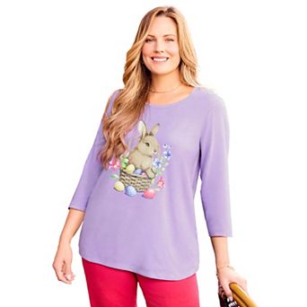 Catherines Women's Plus Size Glitter Graphic Tee