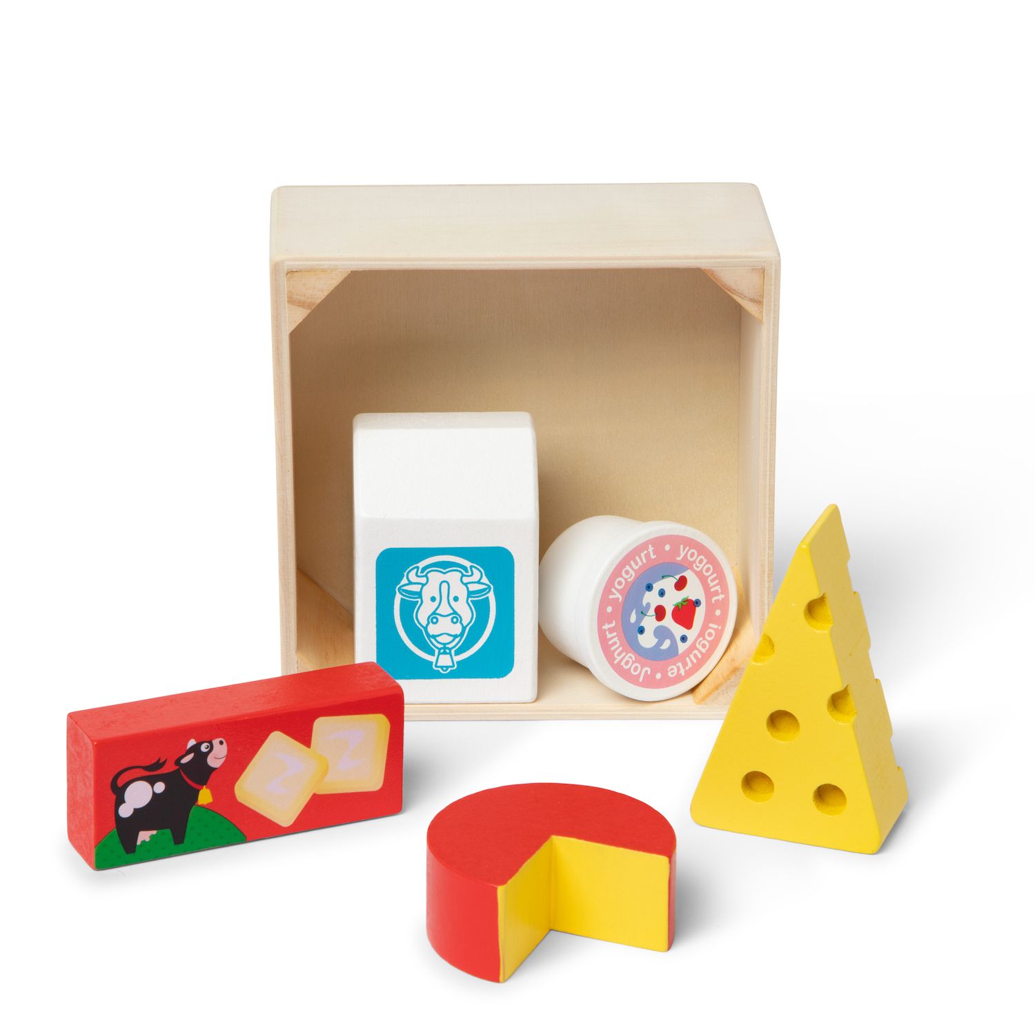 Детские игрушки Melissa & Doug Food Groups Wooden Play Dairy Food Set With Crate — фото 1