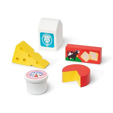 Melissa & Doug Food Groups Wooden Play Dairy Food Set With Crate