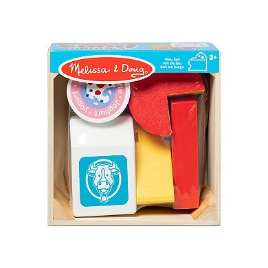 Melissa & Doug Food Groups Wooden Play Dairy Food Set With Crate
