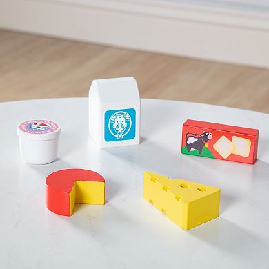 Melissa & Doug Food Groups Wooden Play Dairy Food Set With Crate