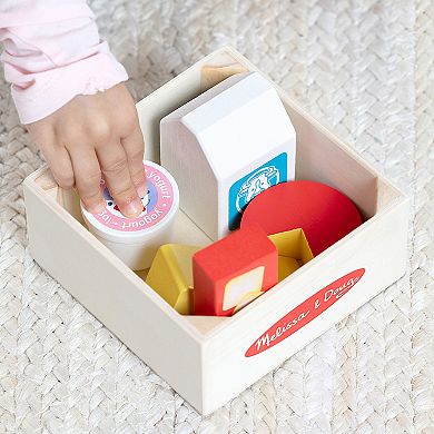 Melissa & Doug Food Groups Wooden Play Dairy Food Set With Crate