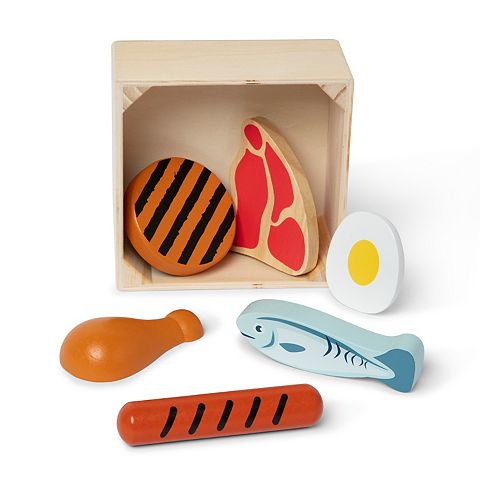 Детские игрушки Melissa & Doug Food Groups Wooden Play Protein Food Set With Crate