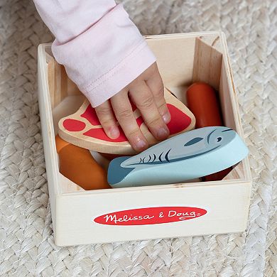 Melissa & Doug Food Groups Wooden Play Protein Food Set With Crate