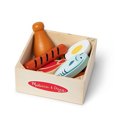Melissa & Doug Food Groups Wooden Play Protein Food Set With Crate