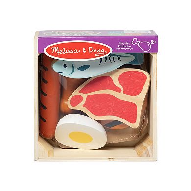 Melissa & Doug Food Groups Wooden Play Protein Food Set With Crate
