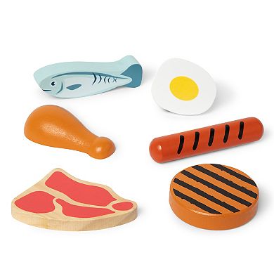 Melissa & Doug Food Groups Wooden Play Protein Food Set With Crate