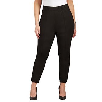 Catherines Women's Plus Size Curvy Ponte Knit Ankle Pant