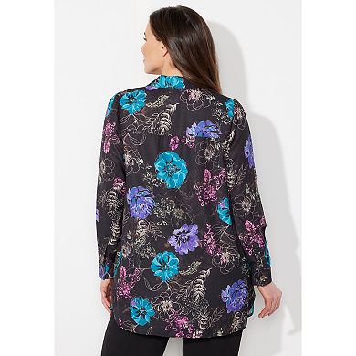 Catherines Women's Plus Size Breezeway Half-Zip Tunic