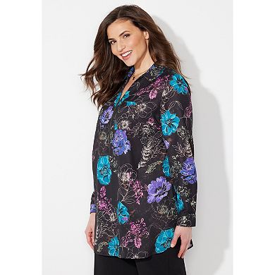 Catherines Women's Plus Size Breezeway Half-Zip Tunic