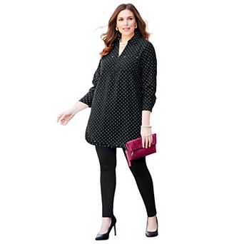 Catherines Women's Plus Size Petite Breezeway Half-Zip Tunic