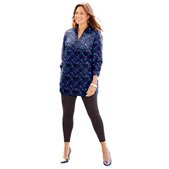 Catherines Women's Plus Size Petite Breezeway Half-Zip Tunic