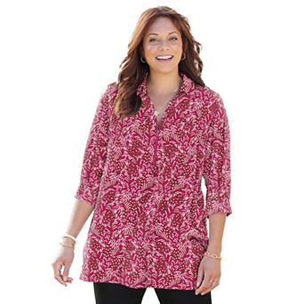 Catherines Women's Plus Size Breezeway Half-Zip Tunic