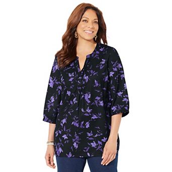 Catherines Women's Plus Size Muse Pintuck Tunic