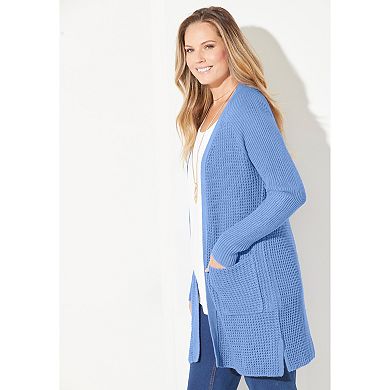 Catherines Women's Plus Size Daydream Waffle Knit Sweater