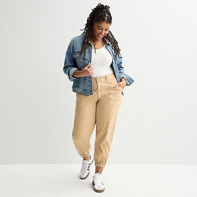 Juniors' Plus Size SO® Mid Rise Utility Joggers