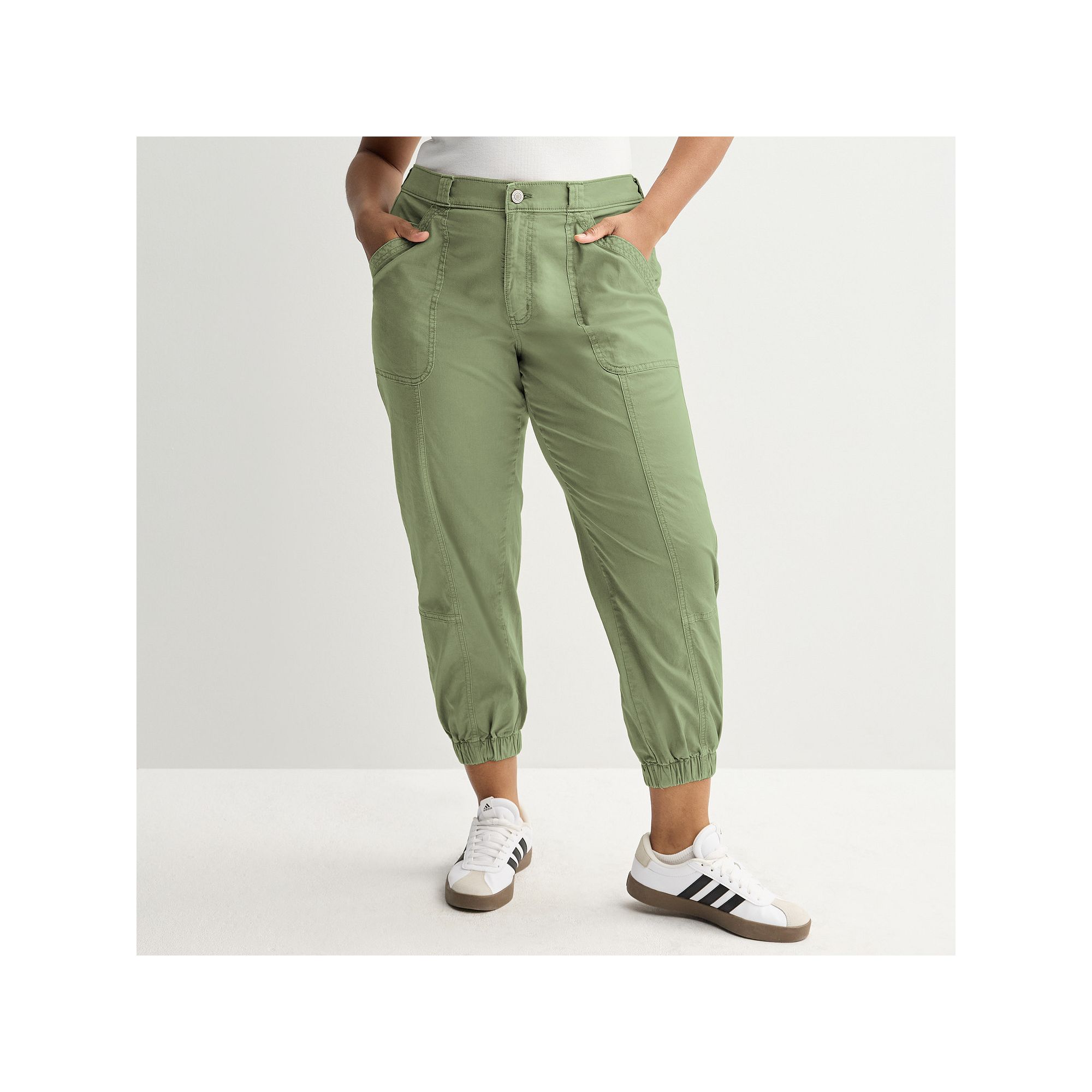 Juniors Plus Size SO® Mid Rise Utility Joggers, Girls, Size: 1XL, Eren G