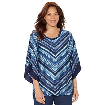 Catherines Women's Plus Size Dream Drape Flutter Sleeve Top