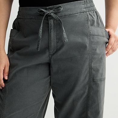 Plus Size SO® Mid-Rise Pull-On Utility Pants