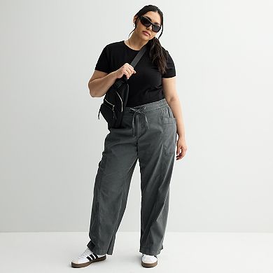 Plus Size SO® Mid-Rise Pull-On Utility Pants