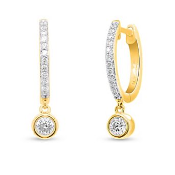 Ethique 1/3 Carat T.W. Lab-Grown Diamond Hoop Drop Earrings