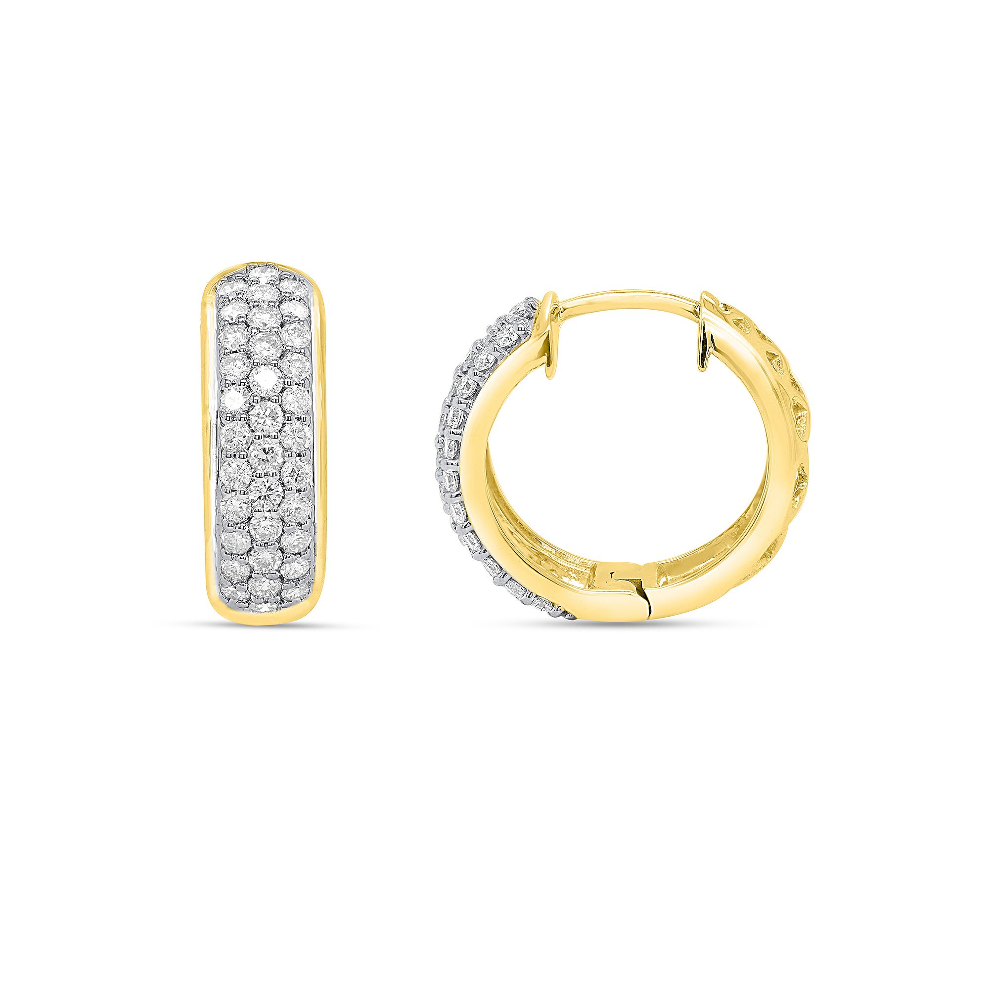 Ethique 1 Carat T.W. Lab-Grown Diamond Hoop Earrings, Womens, Gold Tone
