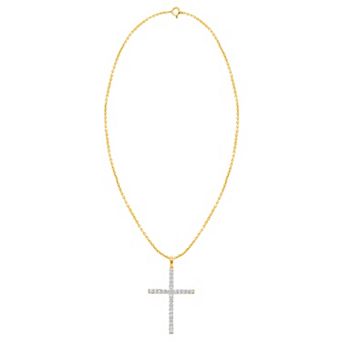 Ethique Sterling Silver 1/2 Carat T.W. Lab-Grown Diamond Cross Pendant Necklace