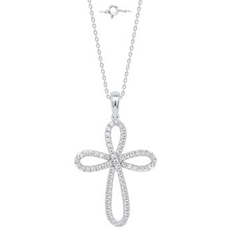 Ethique 1/2 Carat T.W. Lab-Grown Diamond Open Cross Pendant Necklace
