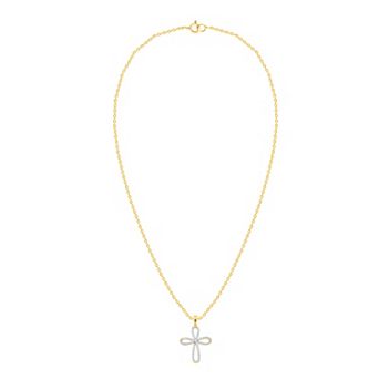 Ethique Sterling Silver 1/2 Carat T.W. Lab-Grown Diamond Open Cross Pendant Necklace
