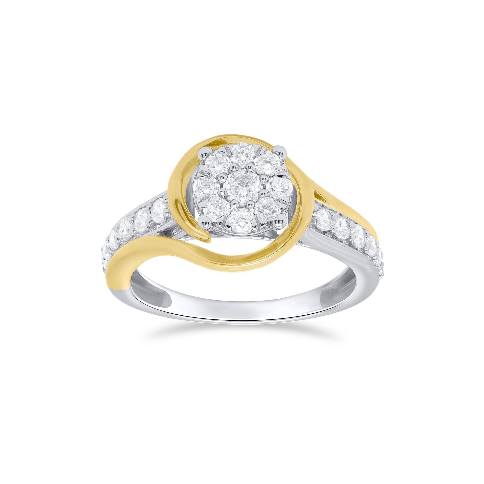 Ethique 14k Gold & Sterling Silver 3/4 Carat T.W. Lab-Grown Diamond Cluster