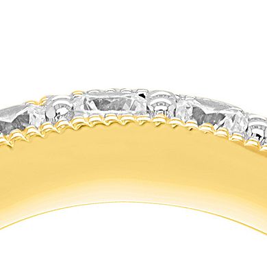 Ethique Two-Tone Sterling Silver 1 Carat T.W. Lab-Grown Diamond Band Ring