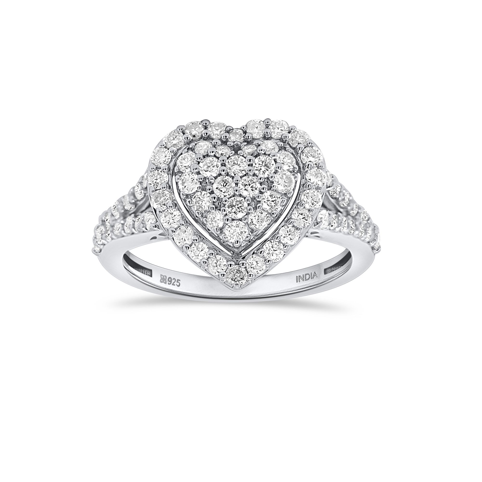 Ethique Sterling Silver 1 Carat T.W. Lab-Grown Diamond Heart Ring, Womens,