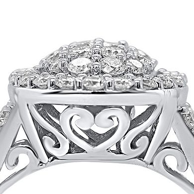 Ethique Sterling Silver 1 Carat T.W. Lab-Grown Diamond Oval Cluster Ring