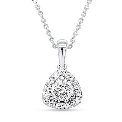 Ethique 1 Carat T.W. Lab-Grown Diamond Halo Pendant Necklace & Trillion-Shaped Stud Earring Set